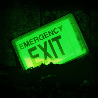Exit emergency warning sign